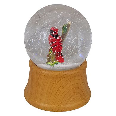 5.5" Red Cardinal on Branch Christmas Snow Globe