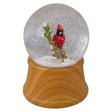 5.5" Red Cardinal on Branch Christmas Snow Globe