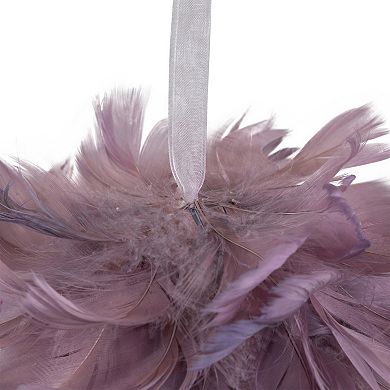 5.5" Layered Purple Feather Christmas Ball Ornament