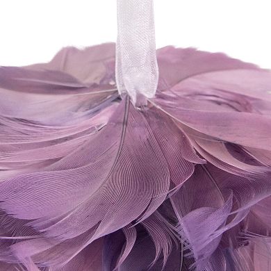 5.5" Layered Purple Feather Christmas Ball Ornament