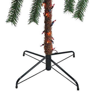 4' Pre-Lit Artificial Tropical Outdoor Patio Palm Tree - Multicolor Lights