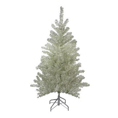 4.5' Metallic Sheer Champagne Artificial Tinsel Christmas Tree - Unlit