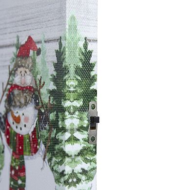 10" Lighted Snowman Family Blessing Christmas Canvas Wall Art with Photo Clip
