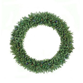 Pre-Lit Buffalo Fir Commercial Artificial Christmas Wreath - 72-Inch Multicolor LED Lights
