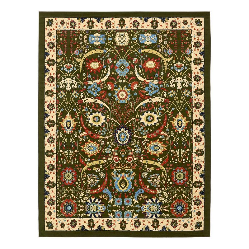 Unique Loom Cape Cod Espahan Rug, Green, 9X12 Ft