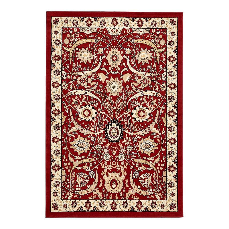 Unique Loom Cape Cod Espahan Rug, Red, 9X12 Ft