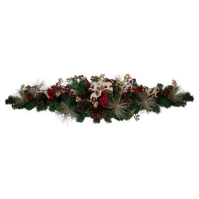 52" Berries and Bows Artificial Christmas Swag - Unlit