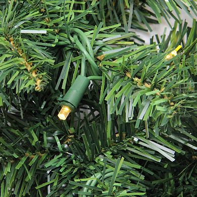 9ft x 12in Pre-Lit Buffalo Fir Artificial Christmas Garland - Warm White LED Lights