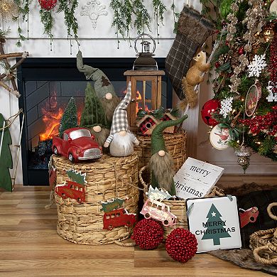 5.75" Red and Black Buffalo Plaid Hanging Bird House Christmas Ornament