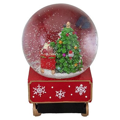 8.5" Green and Red Christmas Train Snow Globe