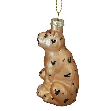 3" Orange and Black Glass Leopard Christmas Ornament