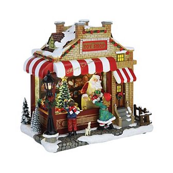 9.4" Red and White Brick Toy Shop Decorative Christmas Ornament