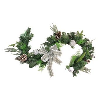 6' x 11" Bow and Pine Cone Artificial Christmas Garland - Unlit