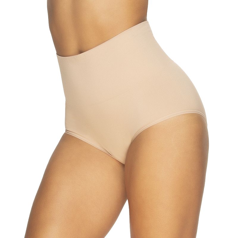 Women's Jezebel Fusion Waist Light Control Shaping Brief Panty 2983P1, Size: Large, Warm Neutral Wnl