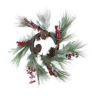 Berries with Pine Cones and Pine Sprigs Artificial Christmas Wreath - 32-Inch Unlit