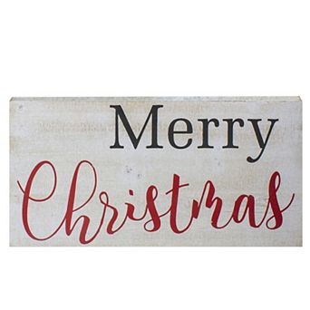24" Rustic Wooden 'Merry Christmas' Hanging Wall Sign