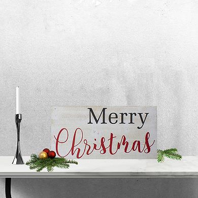 24" Rustic Wooden 'Merry Christmas' Hanging Wall Sign