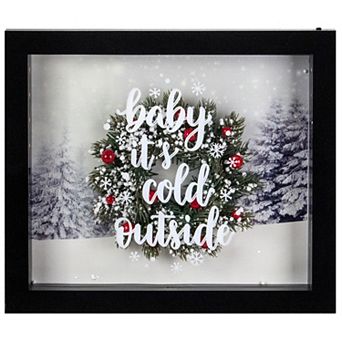 14" Black Framed 3D "Baby It's Cold Outside" Christmas LED Decor Box