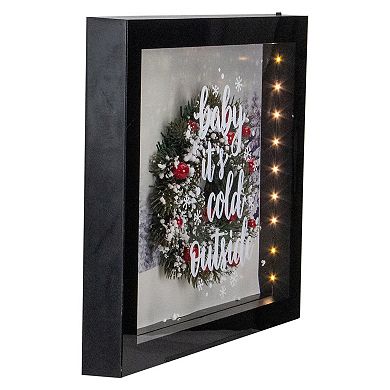 14" Black Framed 3D "Baby It's Cold Outside" Christmas LED Decor Box
