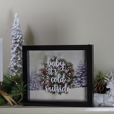 14" Black Framed 3D "Baby It's Cold Outside" Christmas LED Decor Box