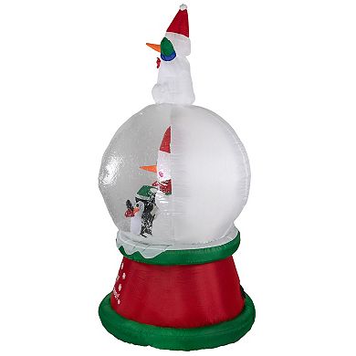 6.75ft Lighted Inflatable Santa and Friends Snow Globe Outdoor Christmas Decoration