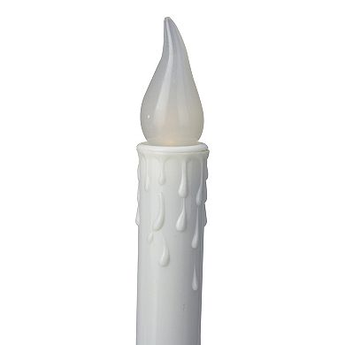 8.5" White LED Christmas Candle Lamp with Automatic Timer