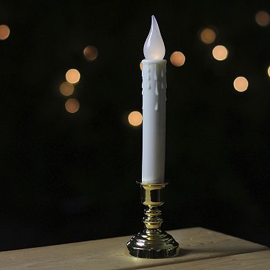 8.5" White LED Christmas Candle Lamp with Automatic Timer