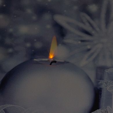 LED Lighted Candle and Gift Wintry Scene Christmas Canvas Wall Art 12" x 15.75"