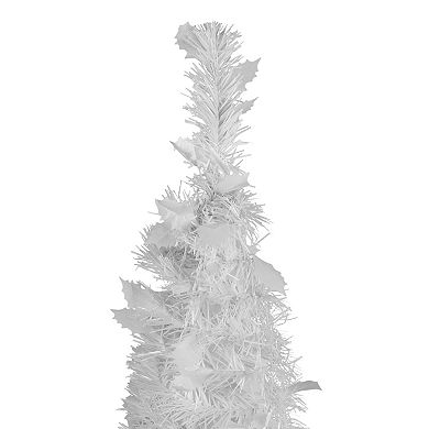 4' White Tinsel Pop-Up Artificial Christmas Tree Unlit