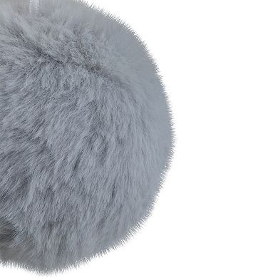 3" Light Gray Faux Fur Plush Ball Hanging Christmas Ornament