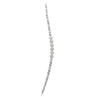 16" Clear and Silver Beaded Circle Decorative Smooth Christmas Icicle Ornament