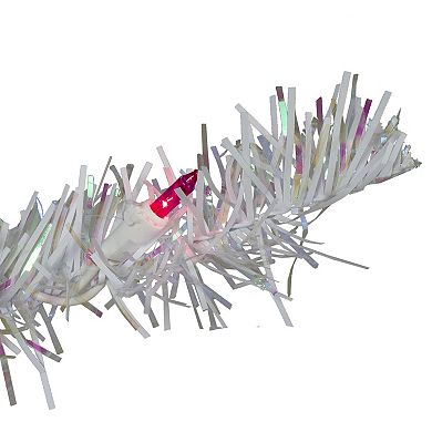 4 Pre-lit White Iridescent Pine Artificial Christmas Tree - Pink Lights