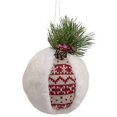 3.25 inch Lime Green Furry Ornament Ball