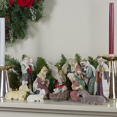 Set of 11 Christmas Nativity Resin Figurines  8"