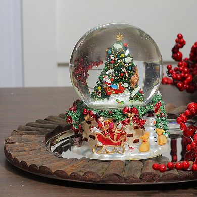 6.75" Christmas Tree and Santa Claus Musical Snow Globe