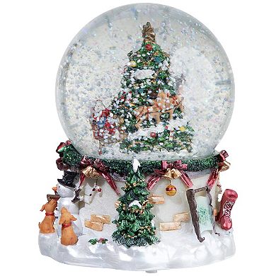 6.75" Christmas Tree and Santa Claus Musical Snow Globe
