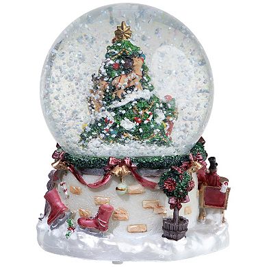 6.75" Christmas Tree and Santa Claus Musical Snow Globe