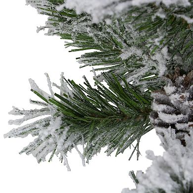 9' x 10" Flocked Angel Pine and Pine Cones Artificial Christmas Garland - Unlit