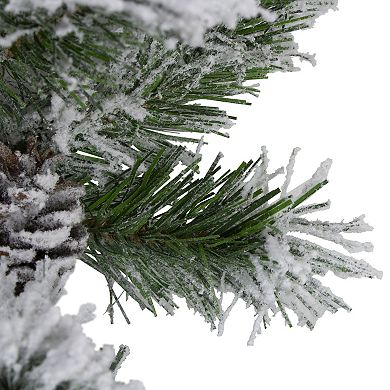 9' x 10" Flocked Angel Pine and Pine Cones Artificial Christmas Garland - Unlit