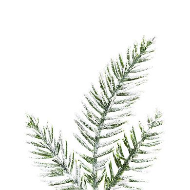 17.5" Heavily Flocked Pine Tree in Burlap Base Christmas Decoration