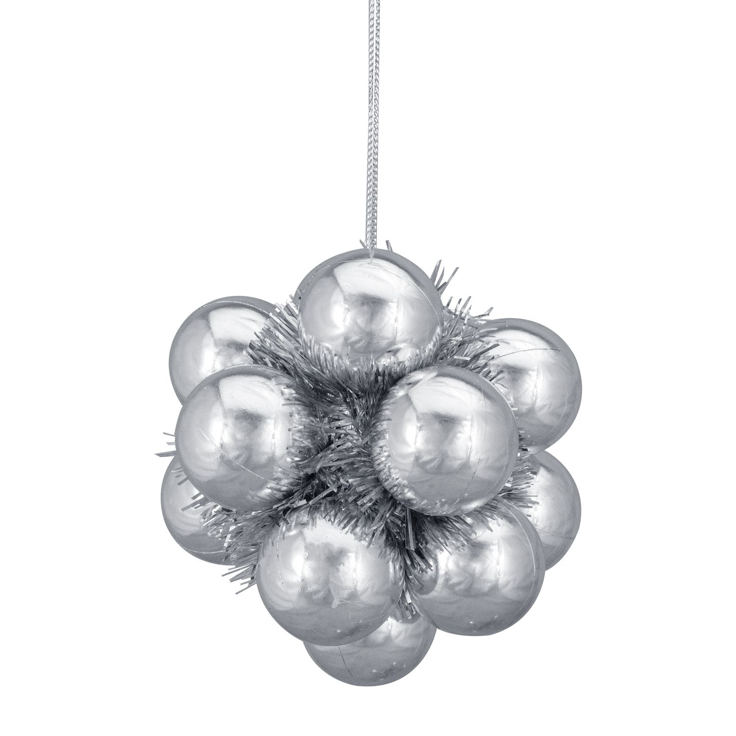 Disco Ball Christmas Tree Ornaments, Silver Decorations (4 Inches