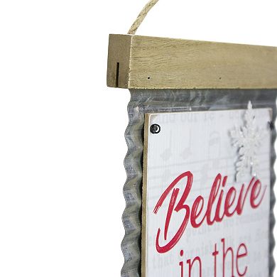 26" Believe in the Season Galvanized Christmas Wall Decor