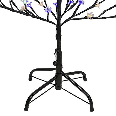 4' Pre-Lit Cherry Blossom Flower Artificial Tree - Multicolor LED Lights