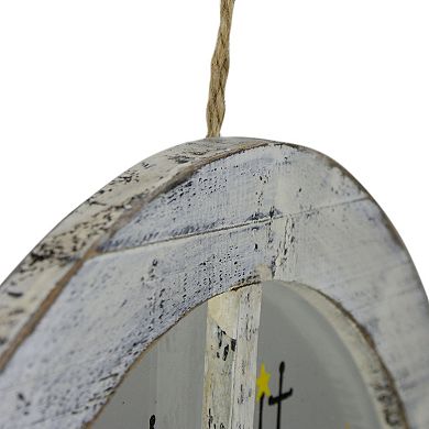 White Rustic "Let It Snow" Snowman Glass Window Scene Christmas Wall Decor