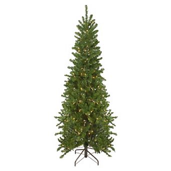 7.5' Pre-Lit Pencil Canadian Pine Artificial Christmas Tree - Clear Lights