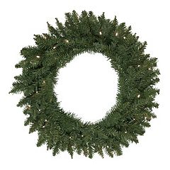 Northlight 24 Pre-Lit Snow White Artificial Christmas Wreath - Clear Lights