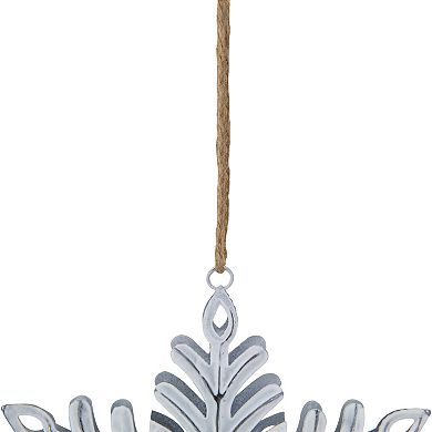 5.5" Silvery White Metal Snowflake Christmas Ornament