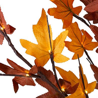 6' Pre-Lit LED Brown Maple Artificial Christmas Tree- Clear Lights