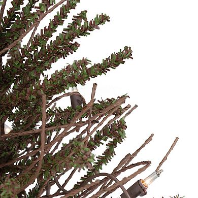 18" Pre-Lit Potted Warsaw Twig Artificial Christmas Tree - Clear Lights