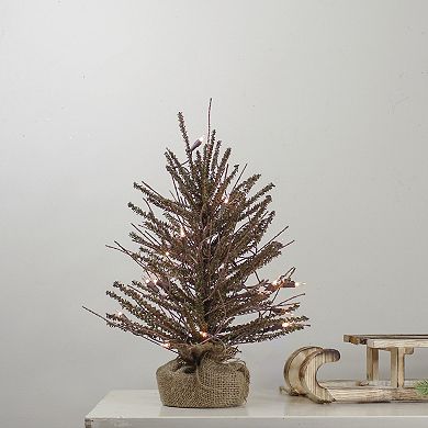 18" Pre-Lit Potted Warsaw Twig Artificial Christmas Tree - Clear Lights